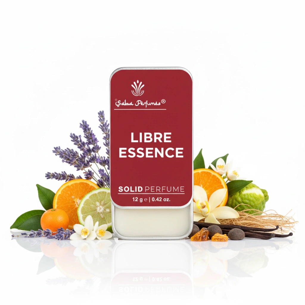 Libre Essence Solid Perfume 12g | Fresh Citrus Amber Floral Women’s Fragrance with Lavender, Orange Blossom, Bergamot & Vanilla | Alcohol-Free Long Lasting Perfume