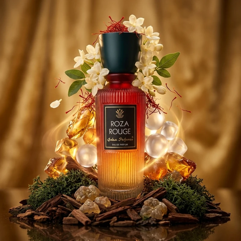 Saba Perfumes Roza Rouge – Premium Long Lasting Sweet Saffron & Amberwood Unisex EDP (50ml)