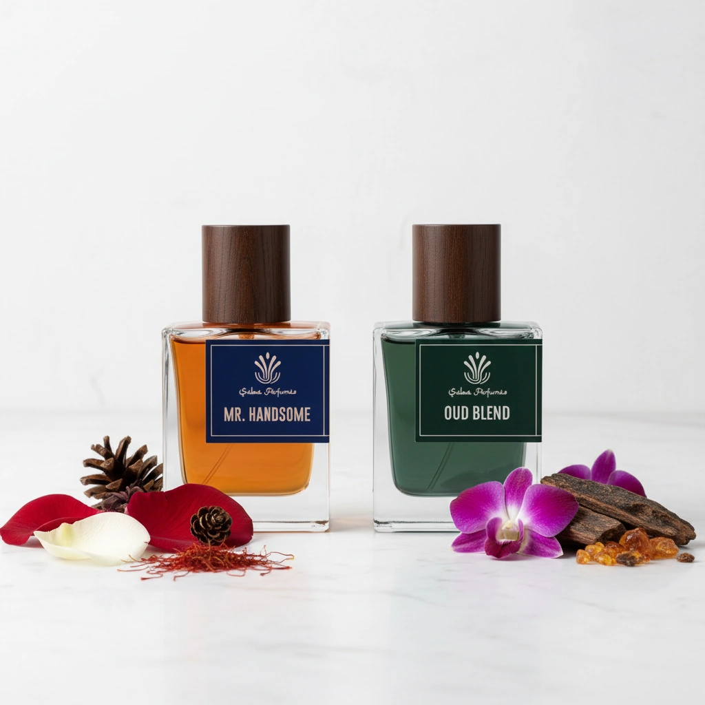 Oud Blend & Mr. Handsome Eau De Parfum Combo – 2 x 50ml Set of Woody, Spicy & Warm Fragrance for Men