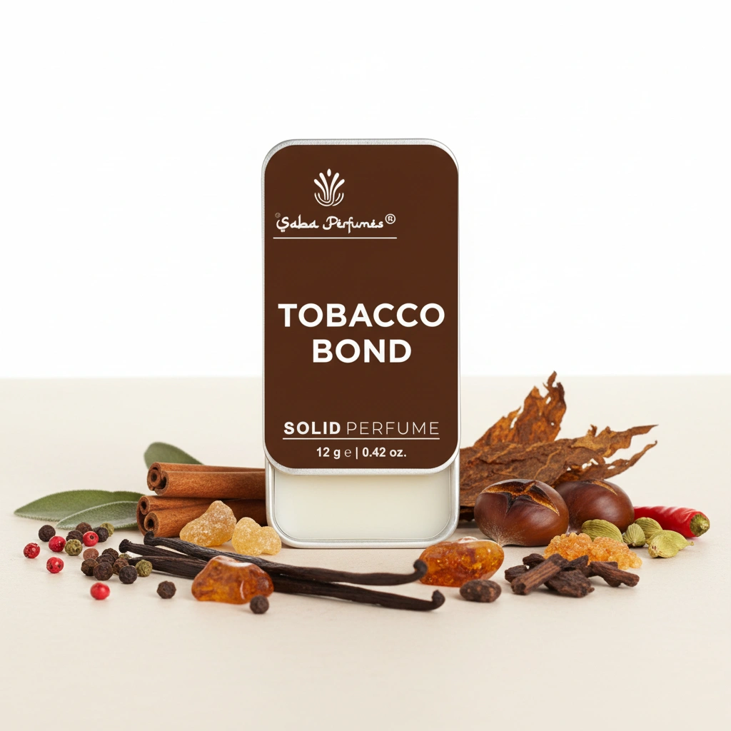 Saba Perfumes Tobacco Bond Solid Perfume 12g | Warm Spicy Woody Men’s Fragrance with Tobacco Leaf, Cinnamon, Vanilla & Pepper | Alcohol-Free Long Lasting Travel Perfume